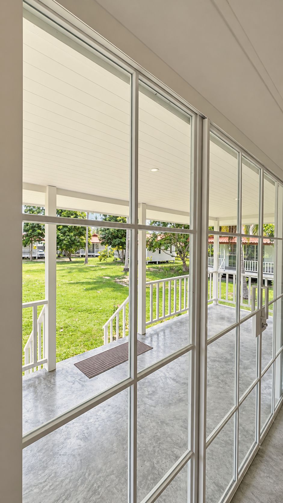 Glass doors to the veranda